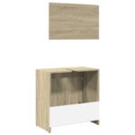 Ensemble de meubles de salle de bain 2 pcs chêne sonoma – Image 5