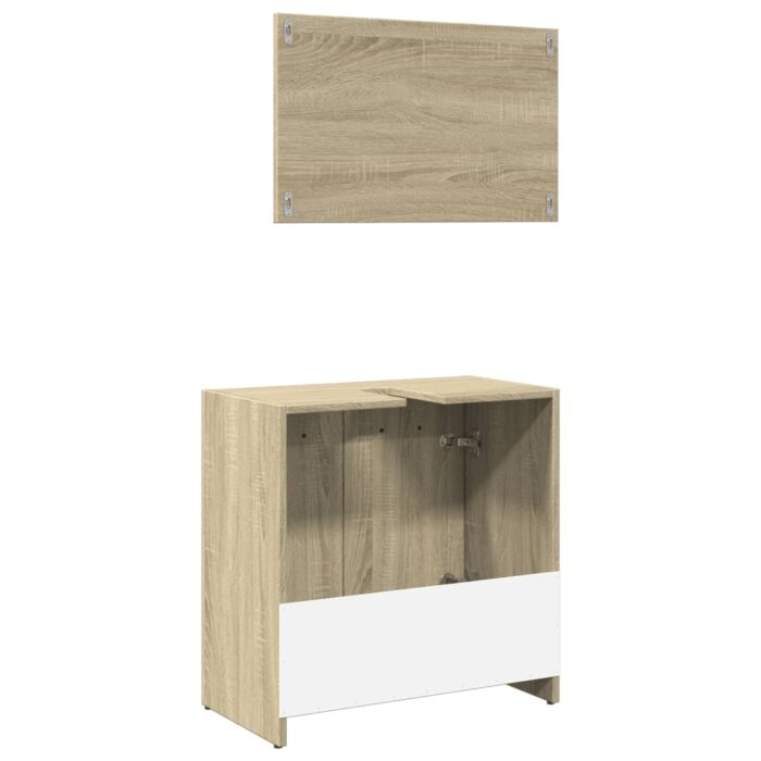 Ensemble de meubles de salle de bain 2 pcs chêne sonoma – Image 5