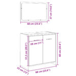 Ensemble de meubles de salle de bain 2 pcs chêne sonoma – Image 8