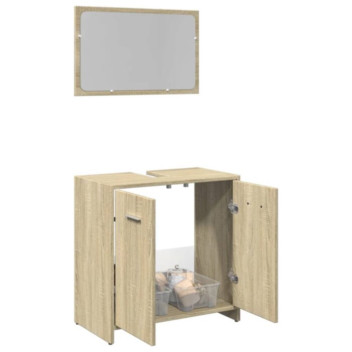 Ensemble de meubles de salle de bain 2 pcs chêne sonoma – Image 1