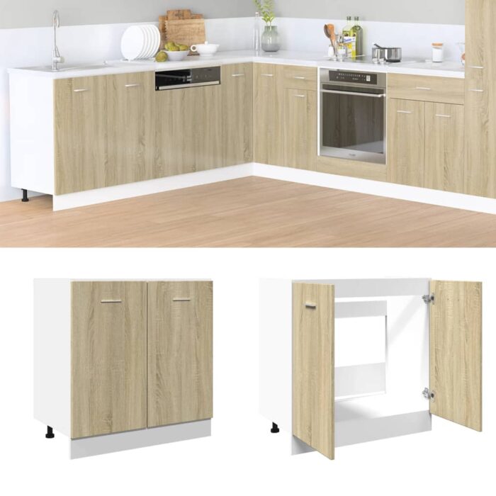 Armoire basse "Lyon" chêne sonoma 80x46x81,5 cm – Image 1