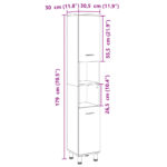Armoire de salle de bain chêne sonoma 30,5x30x179 cm – Image 8