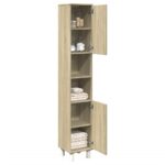 Armoire de salle de bain chêne sonoma 30,5x30x179 cm