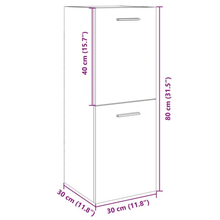Armoire de salle de bain Chêne sonoma 30x30x80 cm Aggloméré – Image 9