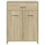 Armoire de salle de bain Chêne sonoma 60x33x80 cm Aggloméré – Image 2