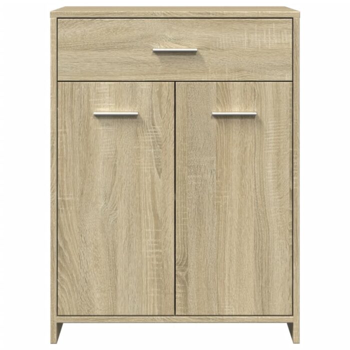 Armoire de salle de bain Chêne sonoma 60x33x80 cm Aggloméré – Image 2