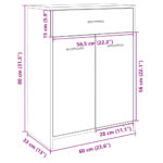 Armoire de salle de bain Chêne sonoma 60x33x80 cm Aggloméré – Image 8