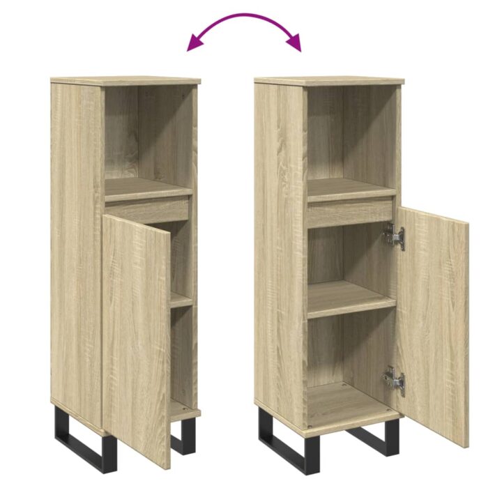 Armoire salle de bain chêne sonoma 30x30x100 cm – Image 5