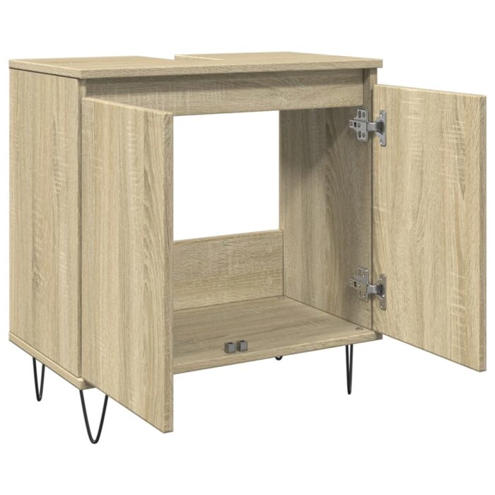 Armoire de bain chêne sonoma 58x33x60 cm bois d'ingénierie – Image 2