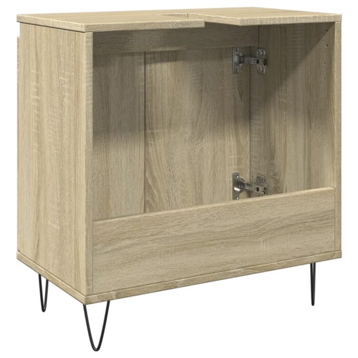 Armoire de bain chêne sonoma 58x33x60 cm bois d'ingénierie – Image 4
