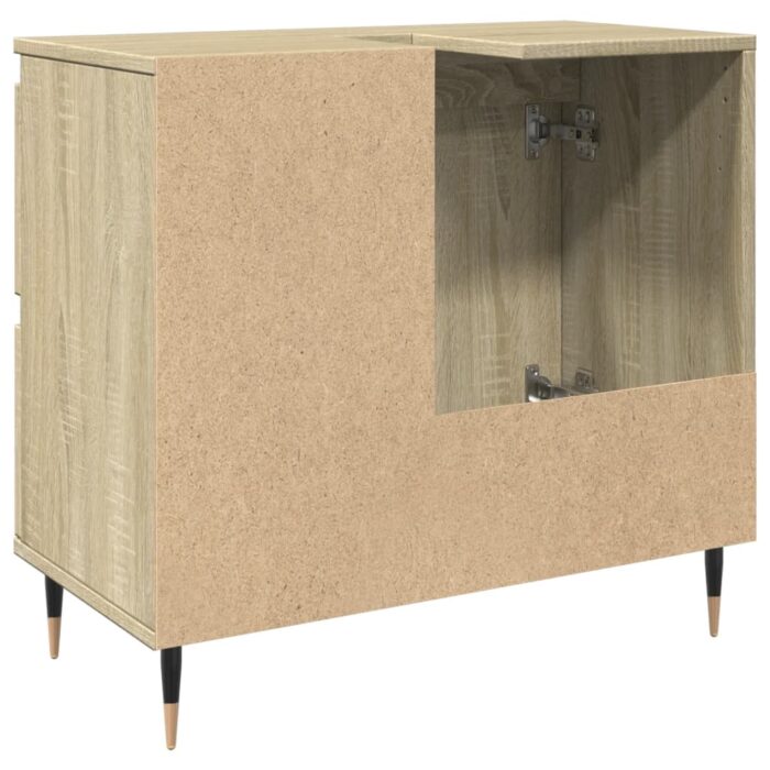 Armoire lavabo de salle de bain chêne sonoma bois d'ingénierie – Image 3