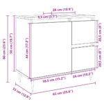 Armoire lavabo de salle de bain chêne sonoma bois d'ingénierie – Image 7