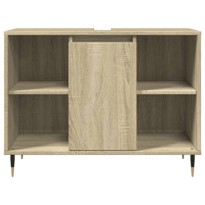 Armoire salle de bain chêne sonoma 80x33x60cm bois d'ingénierie – Image 2