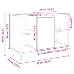 Armoire salle de bain chêne sonoma 80x33x60cm bois d'ingénierie – Image 8