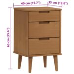 Table de chevet MOLDE Marron 40x35x65 cm Bois de pin solide – Image 6