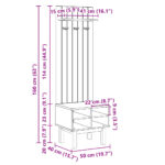 Meuble d'entrée OTTA 50x40x160 cm bois massif de pin – Image 7