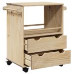 Chariot de cuisine OTTA 59x45x80 cm bois massif de pin – Image 3