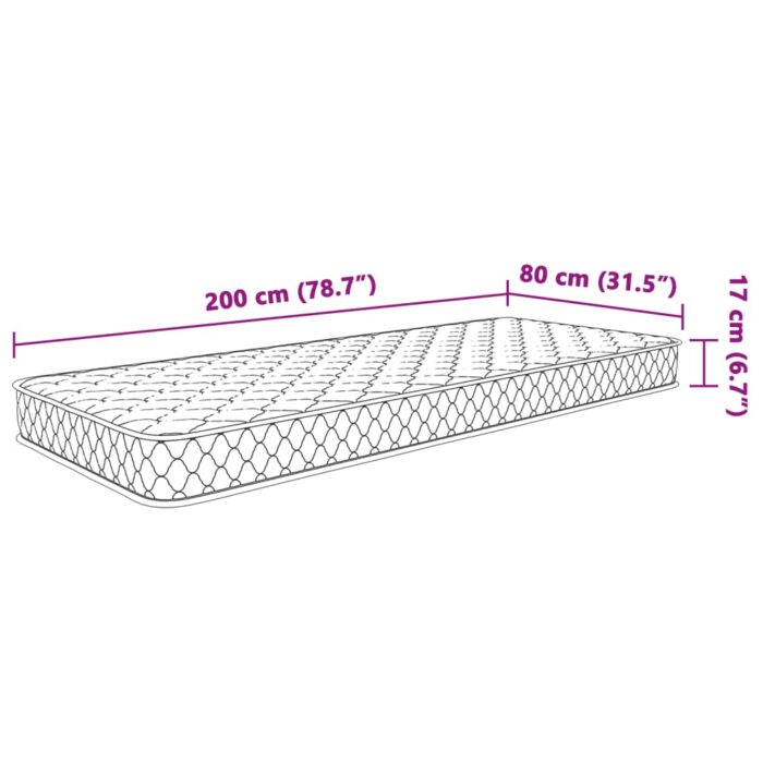 Matelas en mousse à mémoire de forme blanc 80x200x17 cm – Image 6