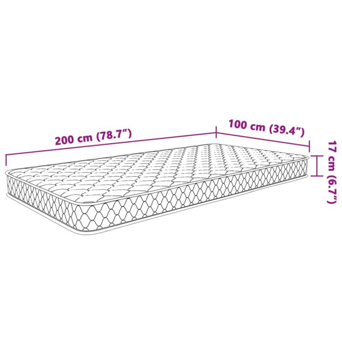Matelas en mousse à mémoire de forme blanc 100x200x17 cm – Image 6