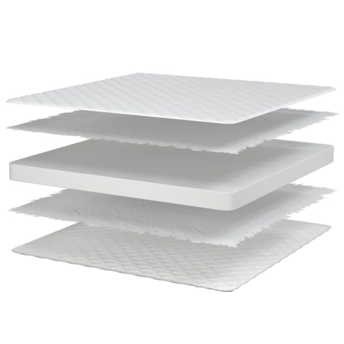 Matelas en mousse à mémoire de forme blanc 140x190x17 cm – Image 5