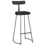 Tabourets de bar lot de 2 noir 49x43x103cm bois manguier massif – Image 10