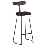 Tabourets de bar lot de 2 noir 49x43x103cm bois manguier massif – Image 11
