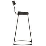 Tabourets de bar lot de 2 noir 49x43x103cm bois manguier massif – Image 2