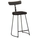 Tabourets de bar lot de 2 noir 49x43x88 cm bois manguier massif – Image 10