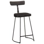 Tabourets de bar lot de 2 noir 49x43x88 cm bois manguier massif – Image 9