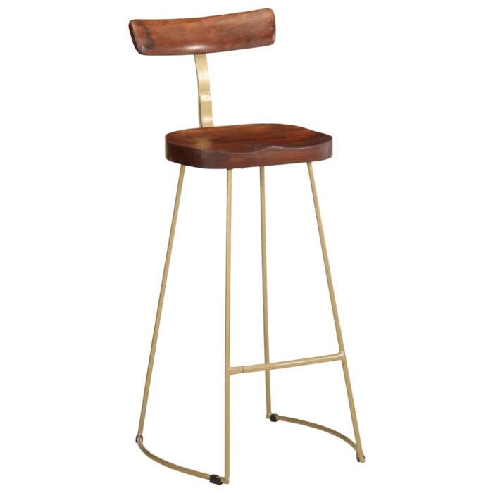 Tabourets de bar lot de 2 49x43x103 cm bois de manguier massif – Image 10