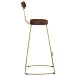 Tabourets de bar lot de 2 49x43x103 cm bois de manguier massif – Image 2