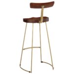 Tabourets de bar lot de 2 49x43x103 cm bois de manguier massif – Image 3