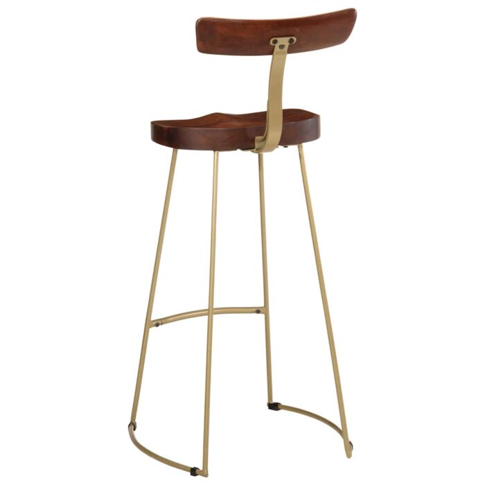 Tabourets de bar lot de 2 49x43x103 cm bois de manguier massif – Image 3