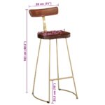 Tabourets de bar lot de 2 49x43x103 cm bois de manguier massif – Image 8