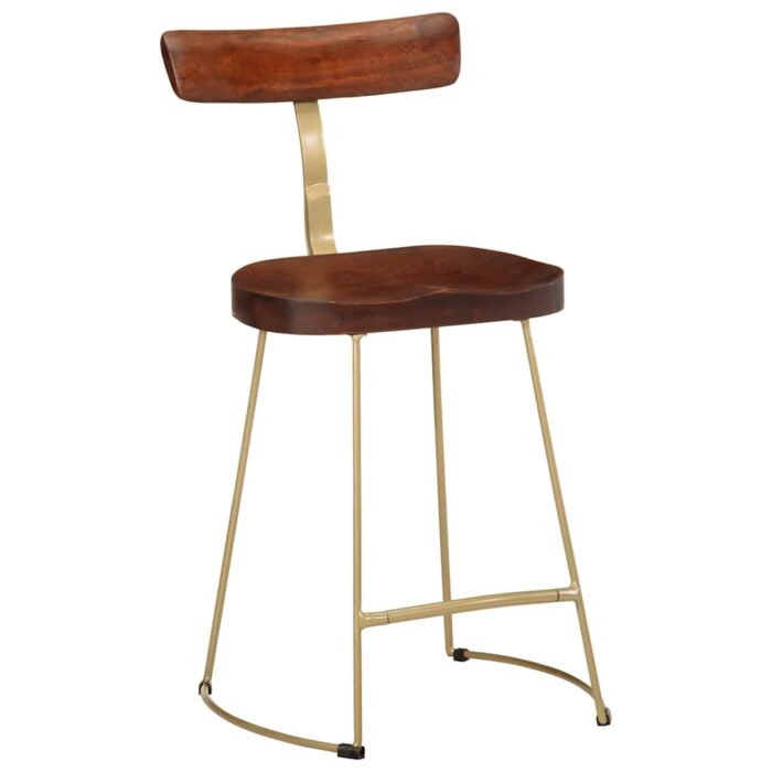 Tabourets de bar lot de 2 49x43x79 cm bois de manguier massif – Image 10