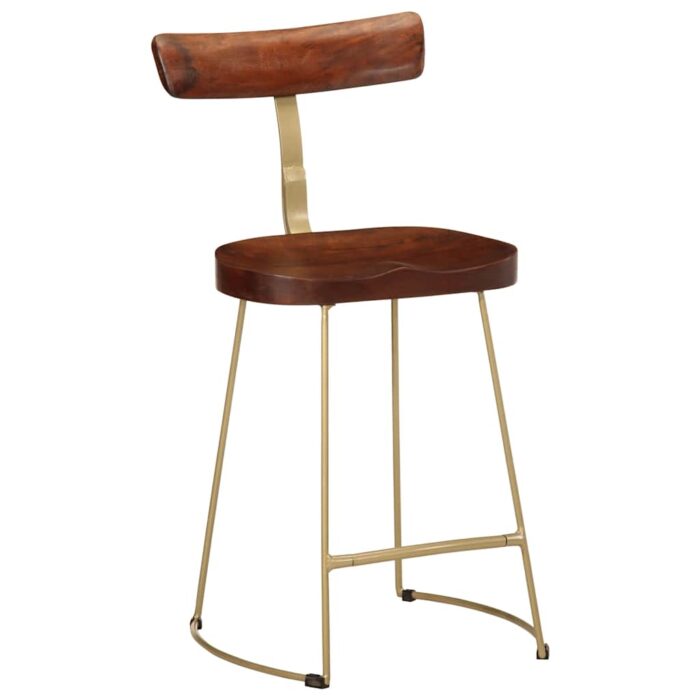 Tabourets de bar lot de 2 49x43x79 cm bois de manguier massif – Image 11