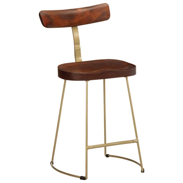 Tabourets de bar lot de 2 49x43x79 cm bois de manguier massif – Image 9