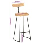 Tabourets de bar lot de 2 49x43x103 cm bois de manguier massif – Image 8