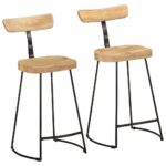 Tabourets de bar lot de 2 49x43x88 cm bois de manguier massif