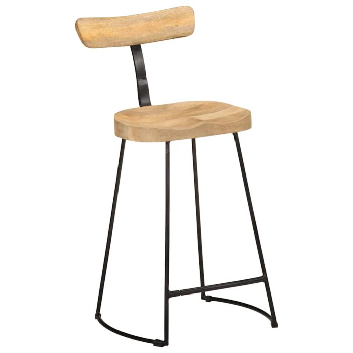 Tabourets de bar lot de 2 49x43x88 cm bois de manguier massif – Image 10