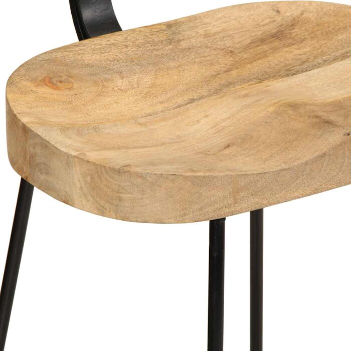 Tabourets de bar lot de 2 49x43x88 cm bois de manguier massif – Image 5