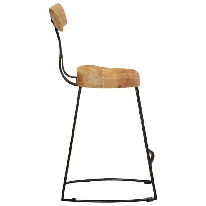 Tabourets de bar lot de 2 49x43x79 cm bois de manguier massif – Image 2