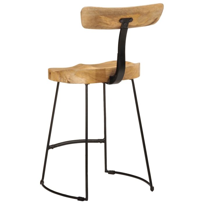 Tabourets de bar lot de 2 49x43x79 cm bois de manguier massif – Image 3