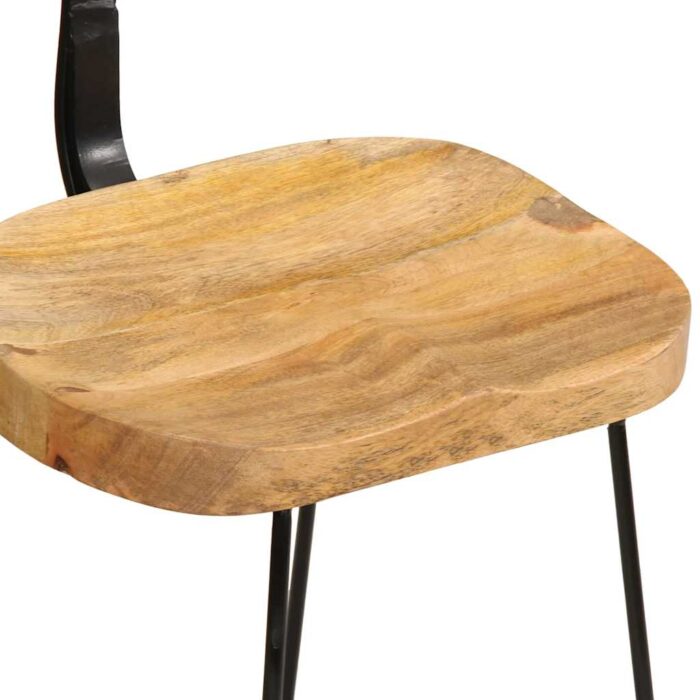 Tabourets de bar lot de 2 49x43x79 cm bois de manguier massif – Image 5