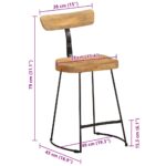 Tabourets de bar lot de 2 49x43x79 cm bois de manguier massif – Image 8