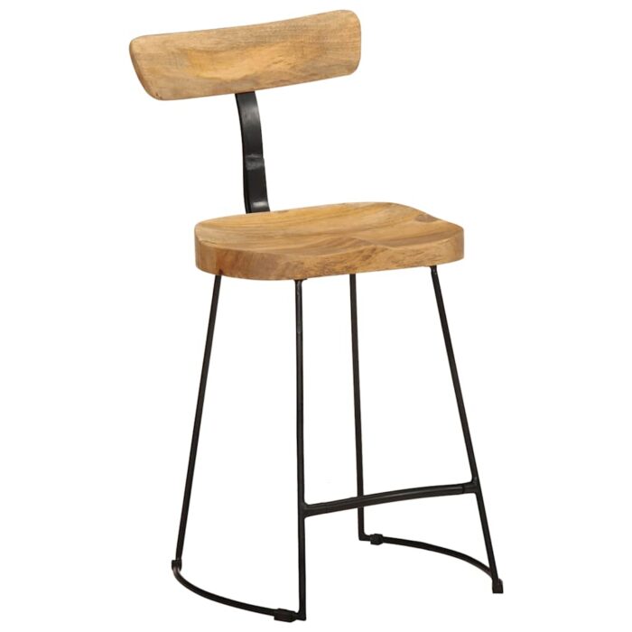 Tabourets de bar lot de 2 49x43x79 cm bois de manguier massif – Image 9