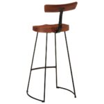 Tabourets de bar lot de 2 49x43x103 cm bois de manguier massif – Image 3