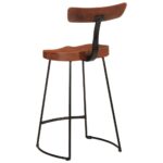 Tabourets de bar lot de 2 49x43x88 cm bois de manguier massif – Image 3