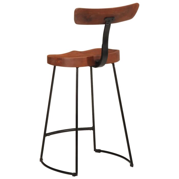 Tabourets de bar lot de 2 49x43x88 cm bois de manguier massif – Image 3