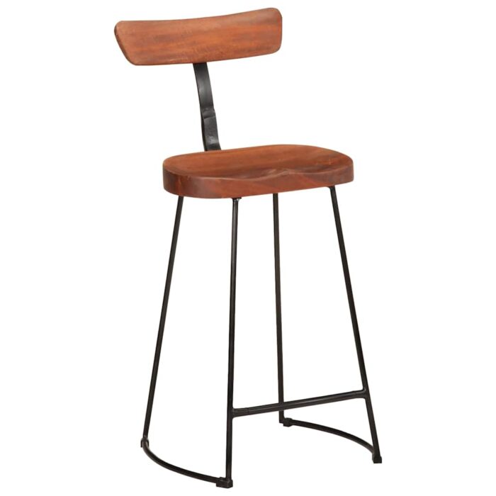Tabourets de bar lot de 2 49x43x88 cm bois de manguier massif – Image 9